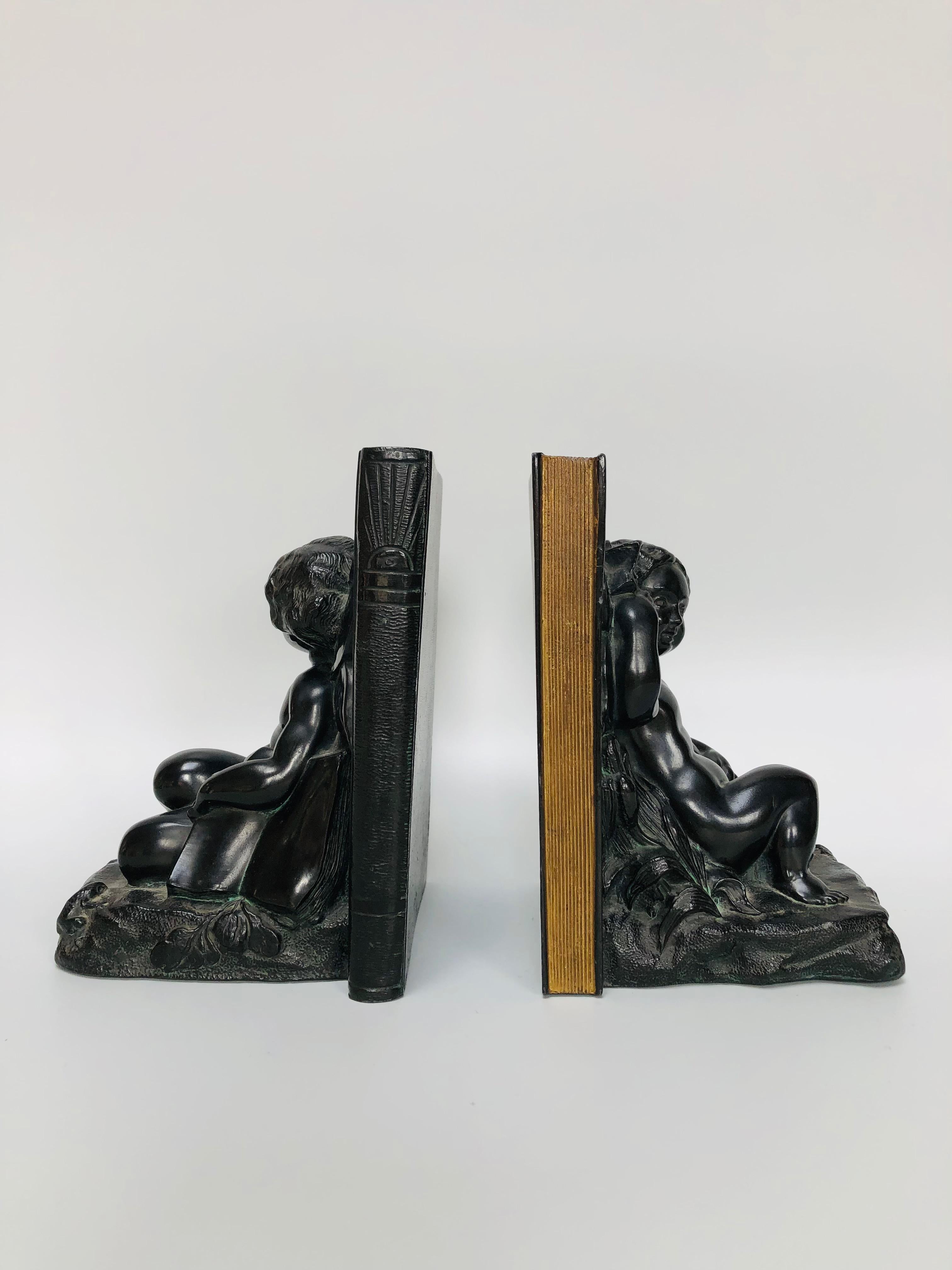 Mid-20th Century Ronson Pair of Art Deco Bookends For Sale