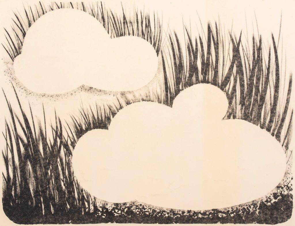 Rony Rehow (XX), Abstrakte Landschaft, Lithografie, mit Bleistift signiert, nummeriert 