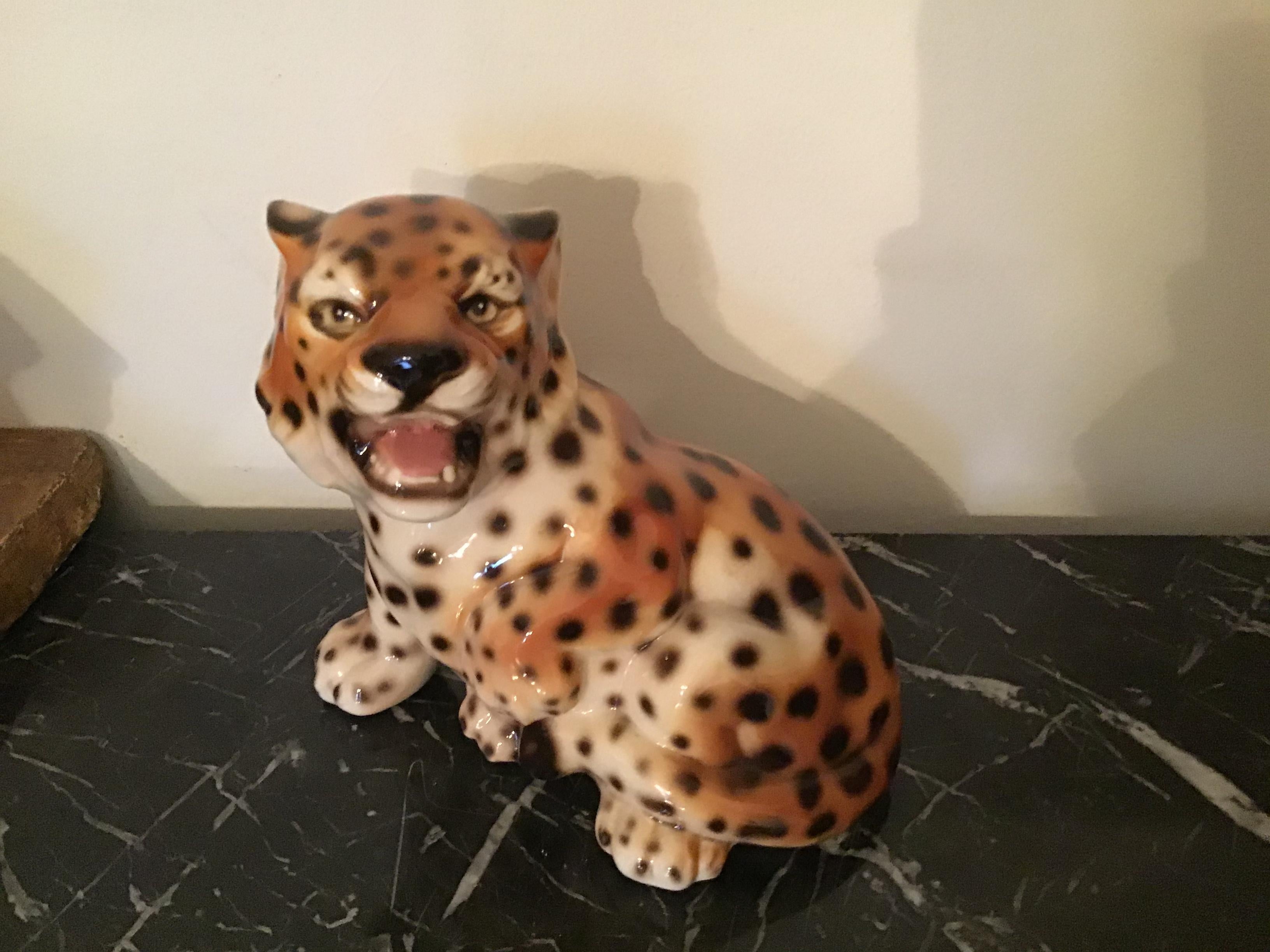 Italian Ronzan Baby Tiger Ceramic, 1950, Italy  For Sale