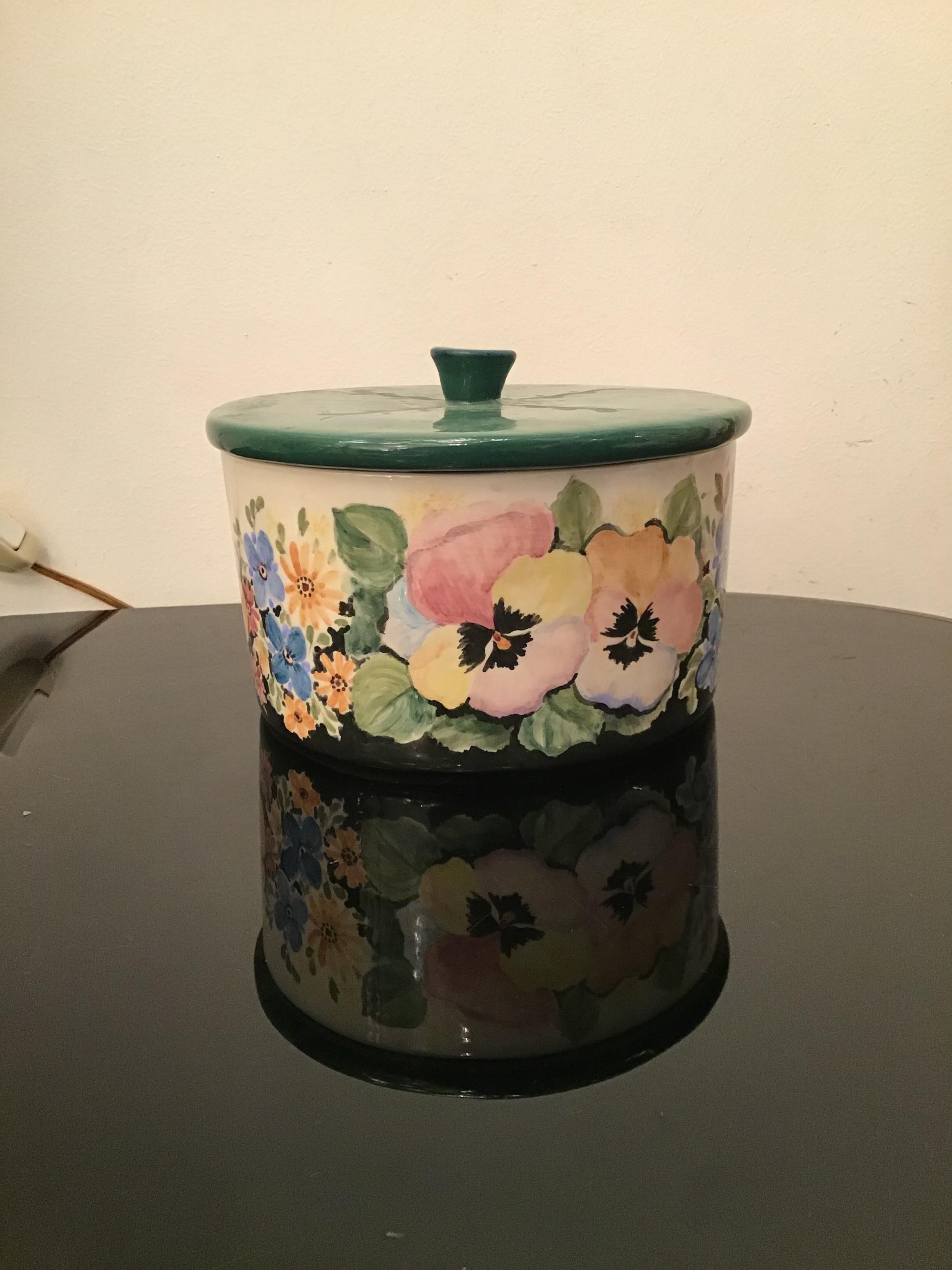 Italian Ronzan Ceramic Box / Centerpiece Ceramic, 1950, Italy For Sale
