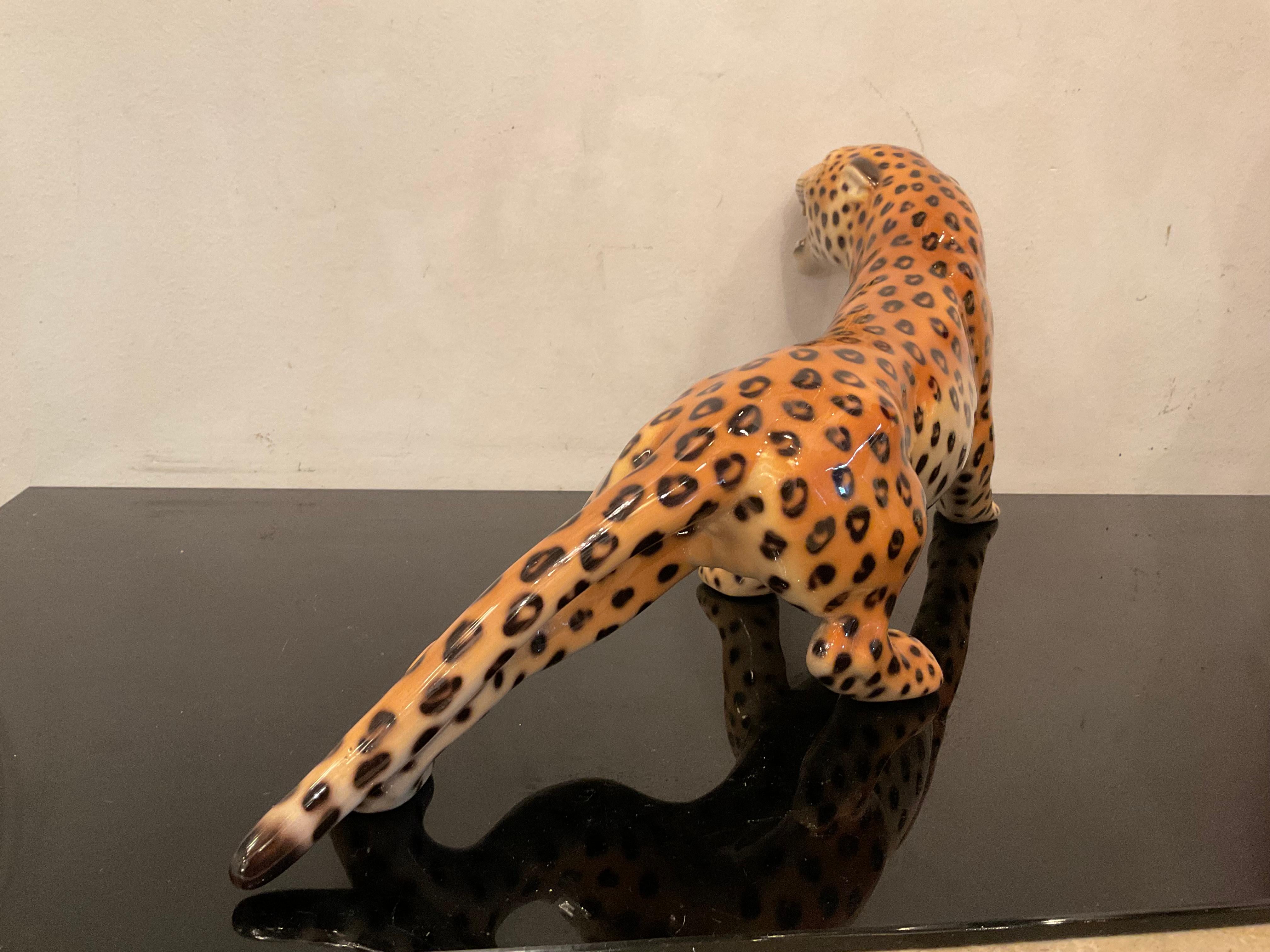 Ronzan, Ceramic Leopard from the, 50s In Excellent Condition In Milano, IT