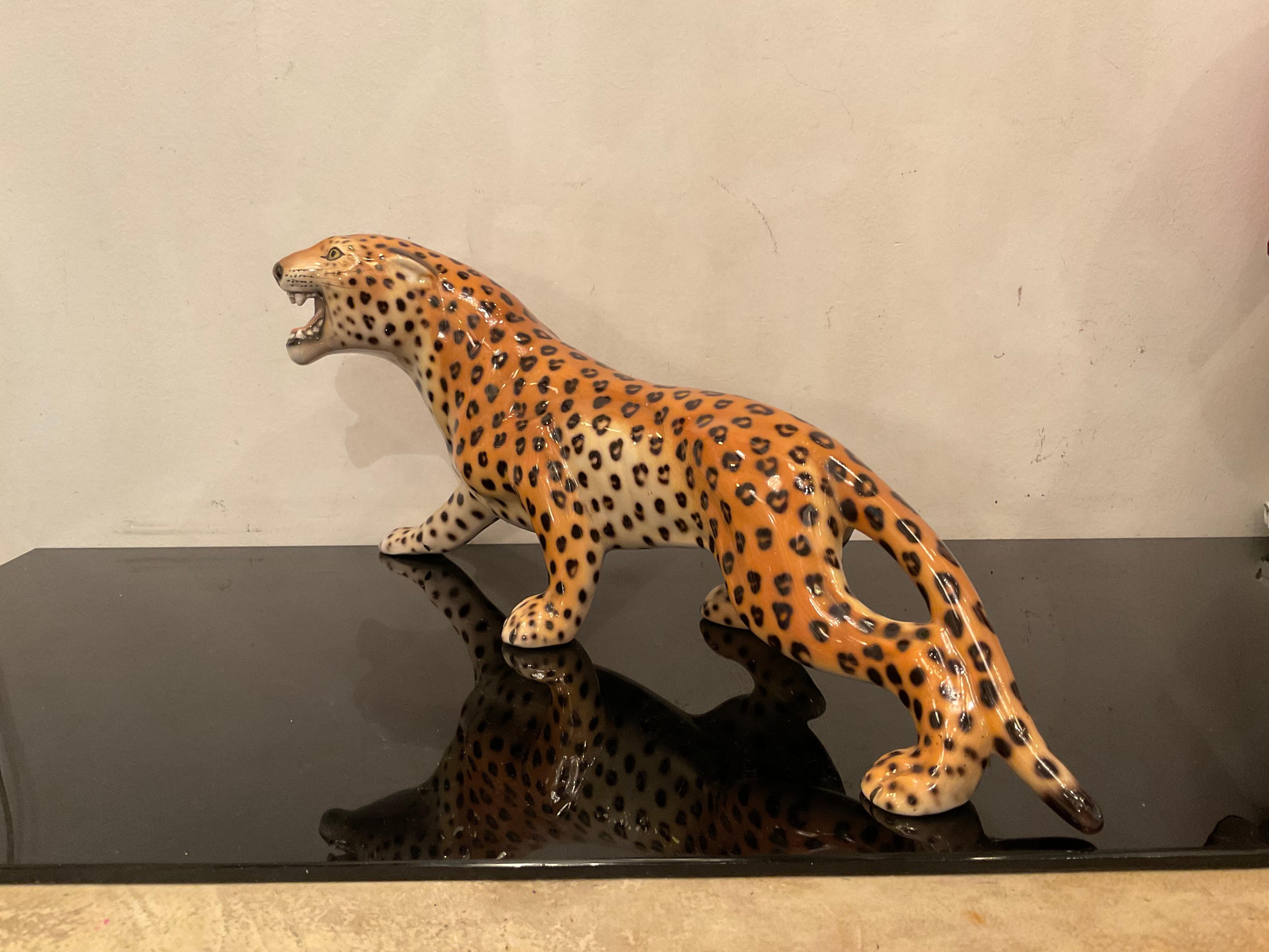 20th Century Ronzan, Ceramic Leopard from the, 50s
