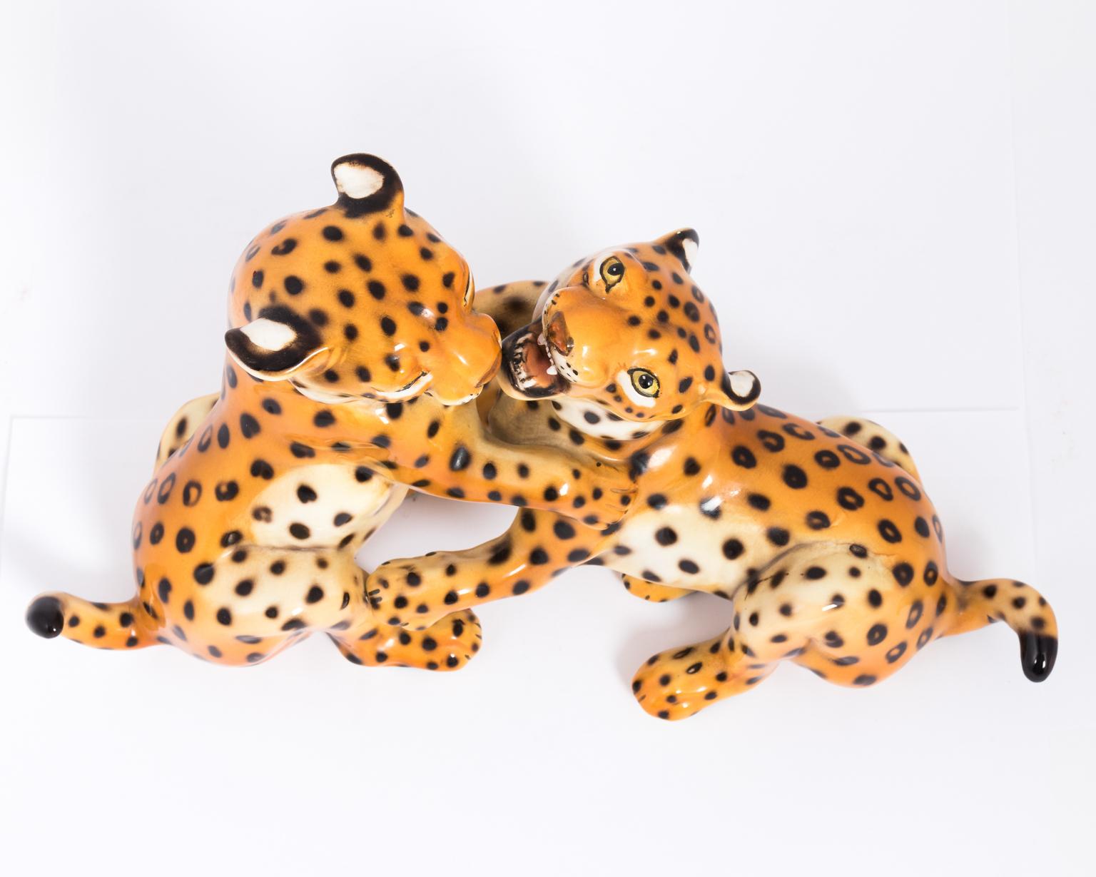 Ronzan Ceramic Leopards  In Good Condition In Stamford, CT