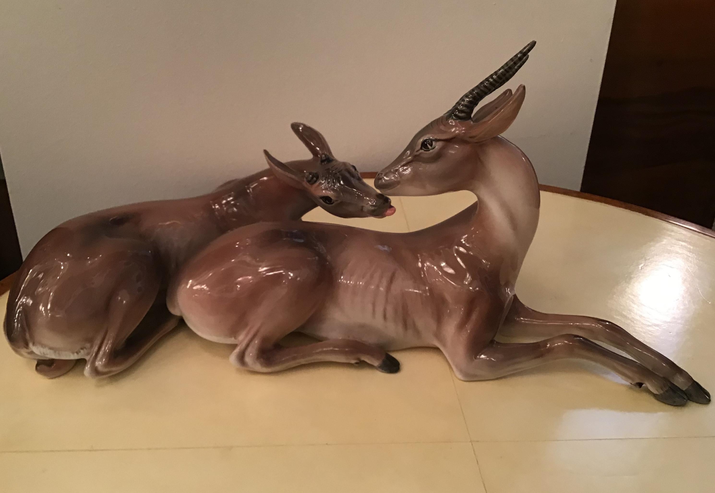 Ronzan Italian Ceramic “African Gazelles“, 1950 For Sale 8