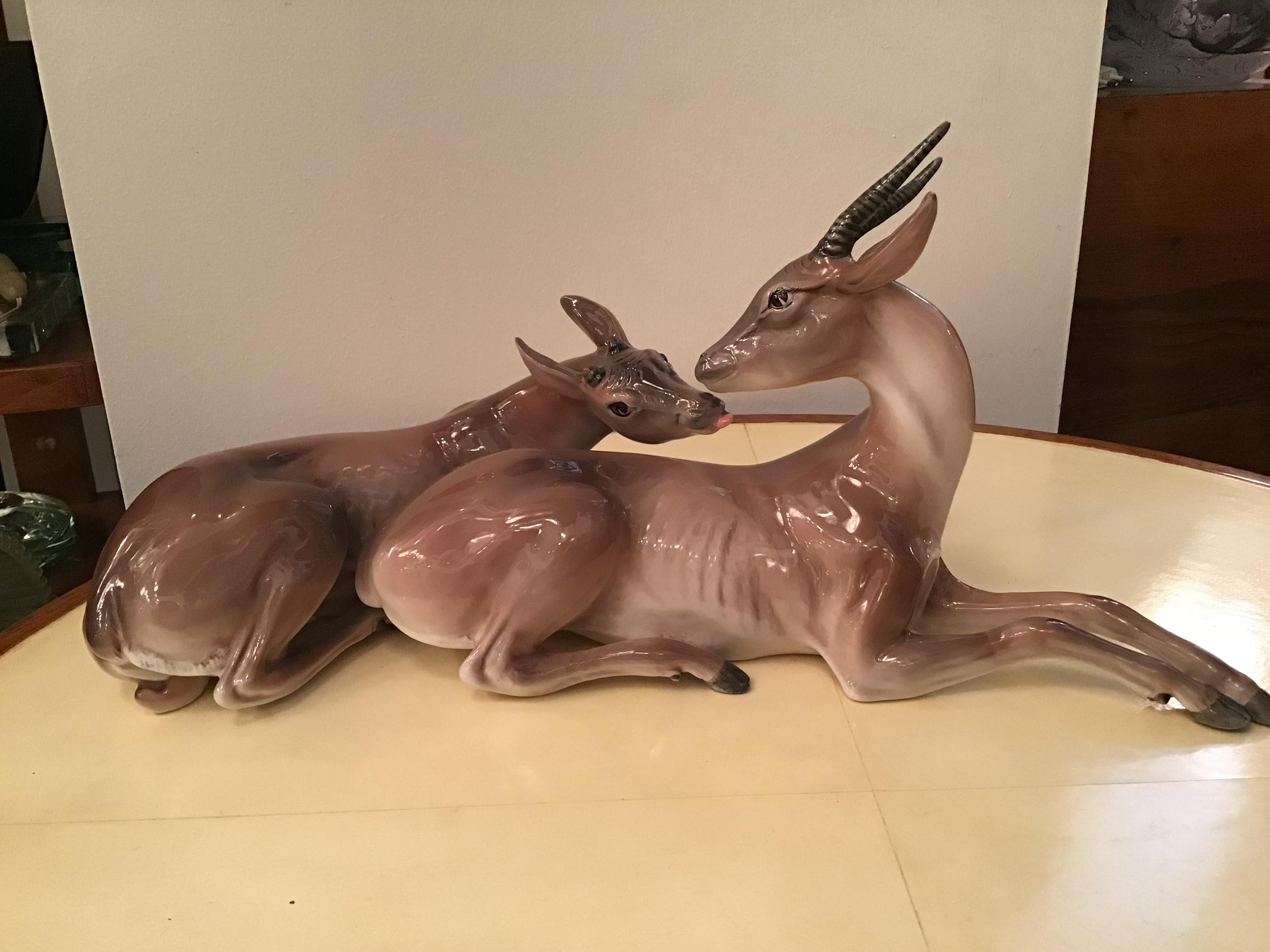 Ronzan Italian Ceramic “African Gazelles“, 1950 For Sale 9