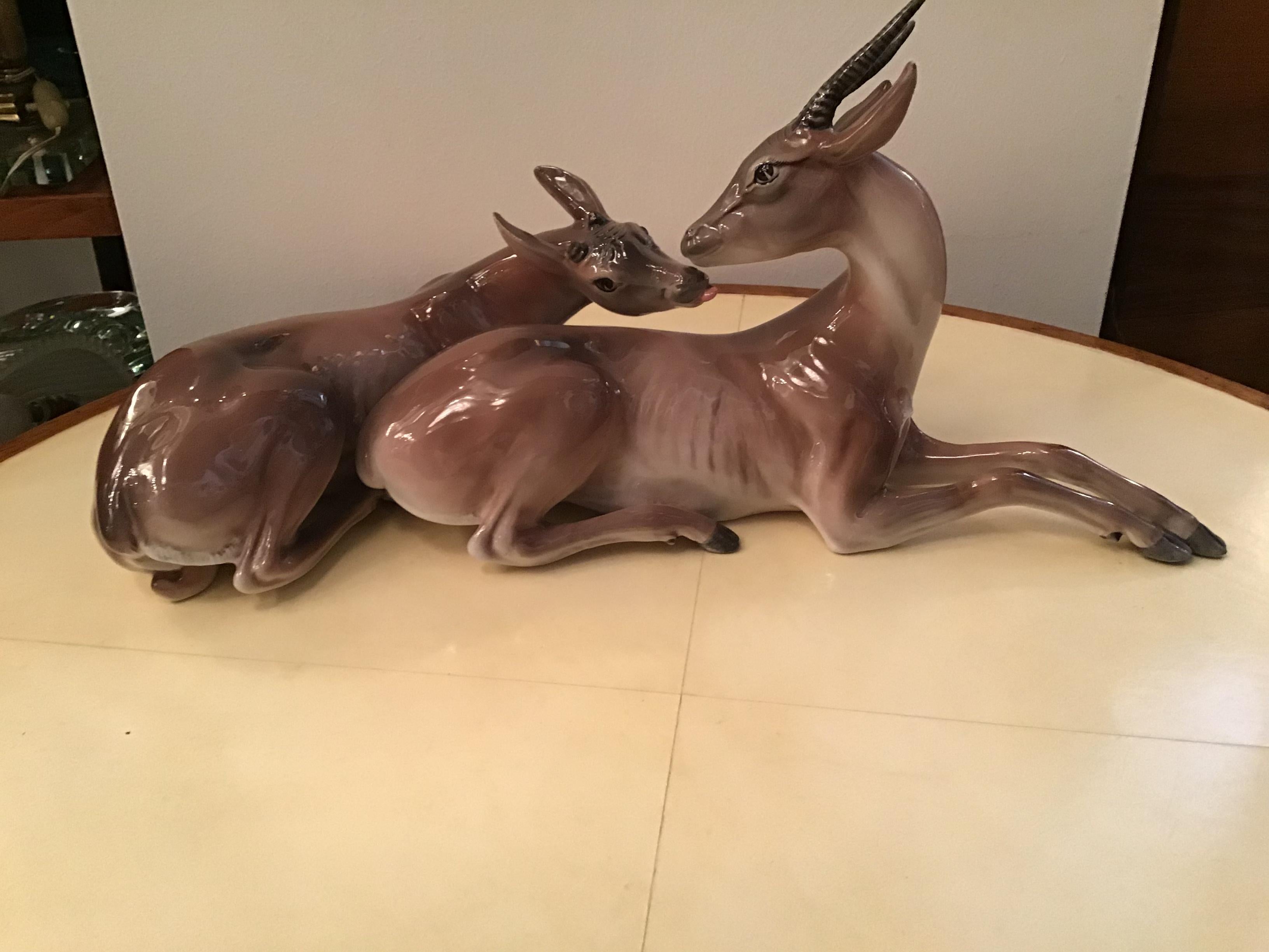 Ronzan Italian Ceramic “African Gazelles“, 1950 For Sale 1