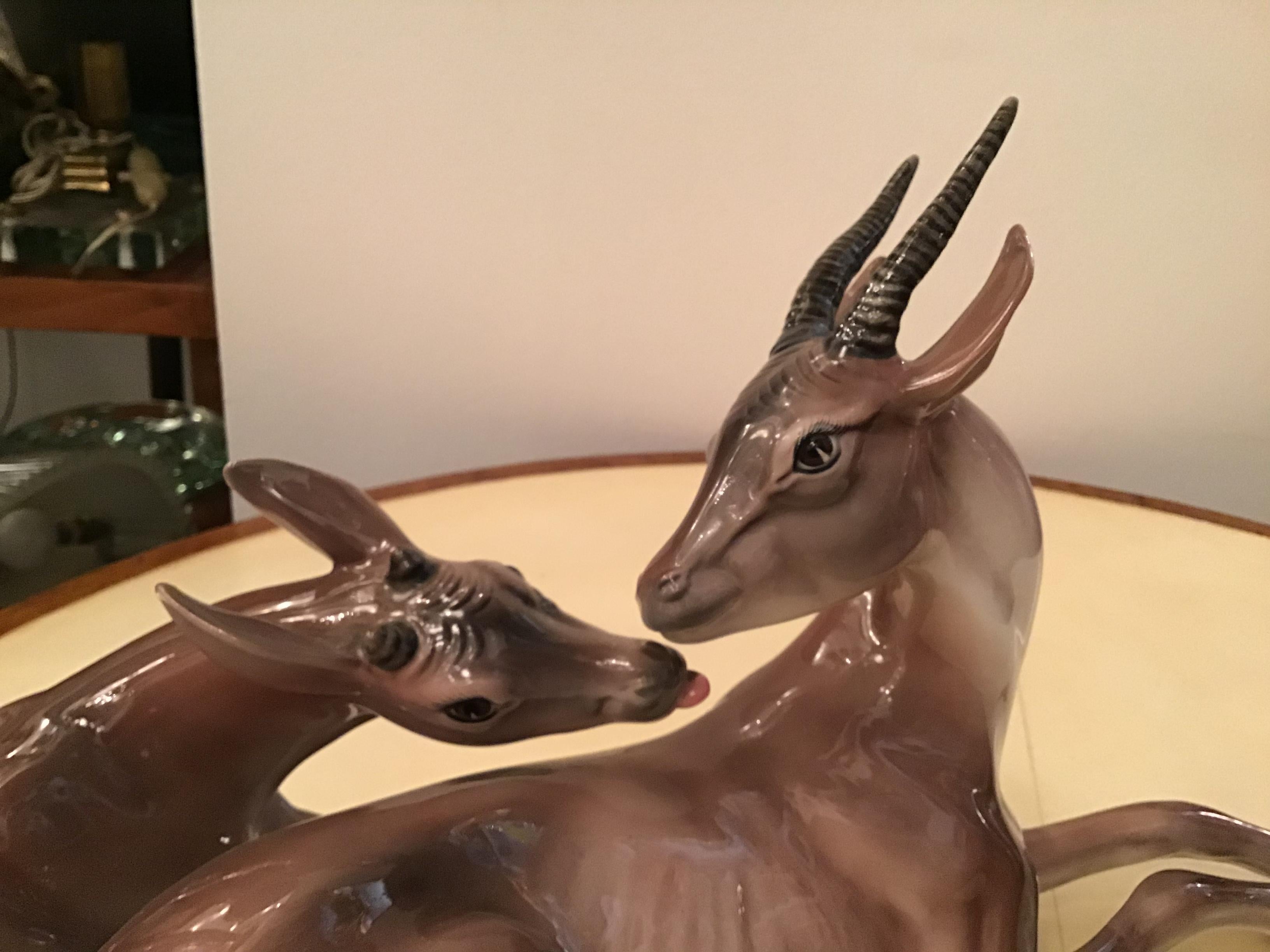 Ronzan Italian Ceramic “African Gazelles“, 1950 For Sale 3