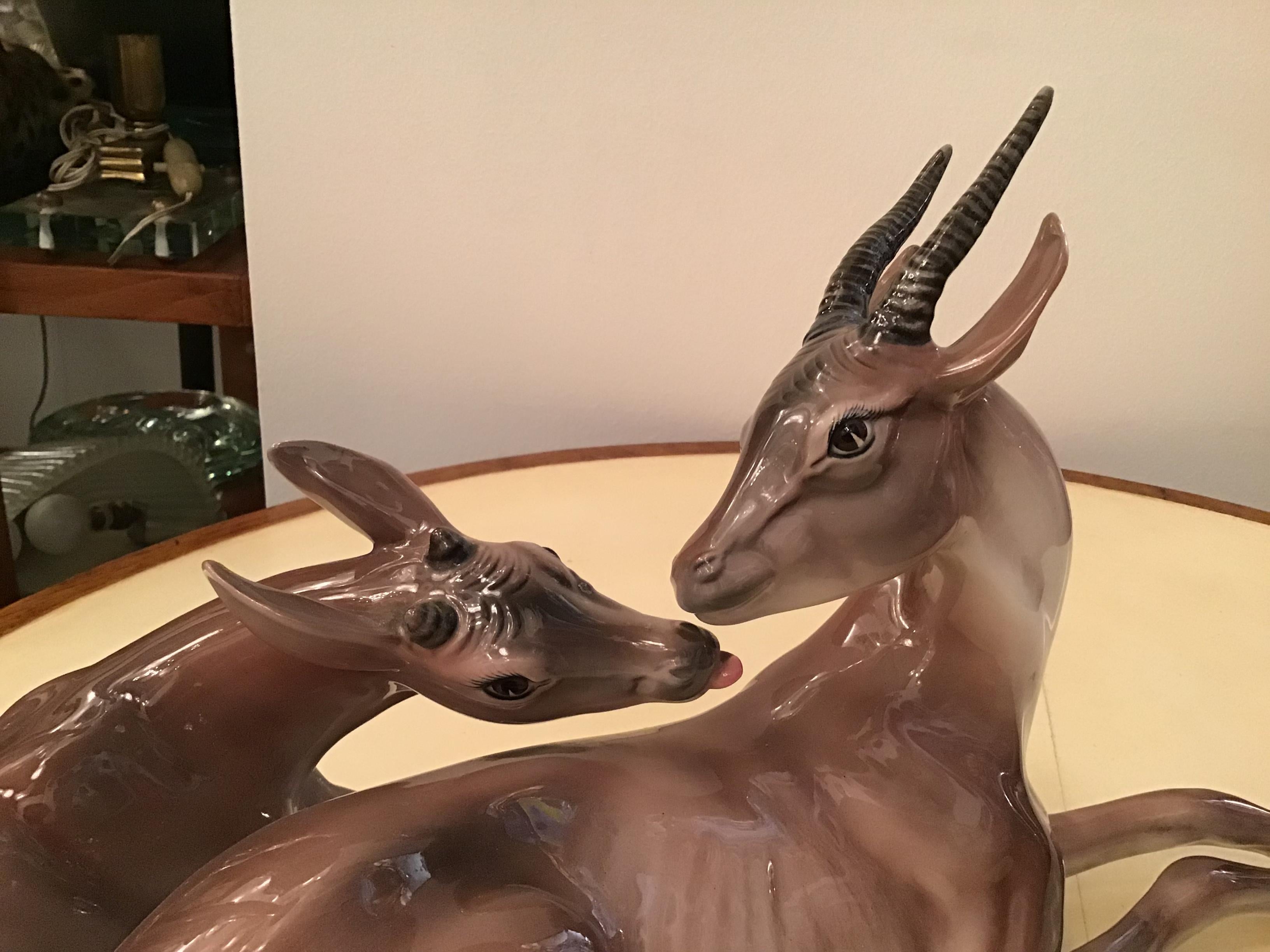 Ronzan Italian Ceramic “African Gazelles“, 1950 For Sale 4