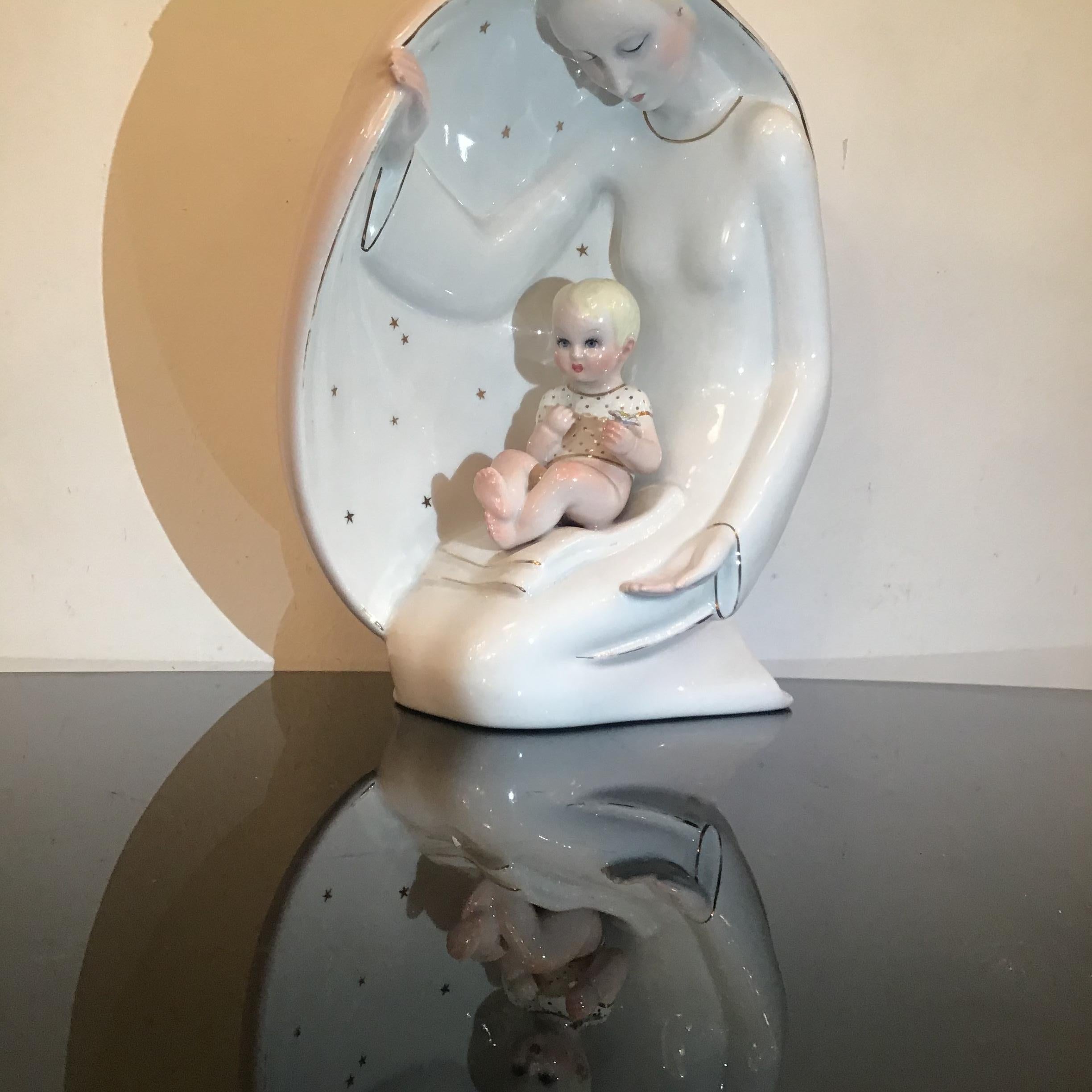 Italian Ronzan Maternity Ceramic 1950 Italy  For Sale