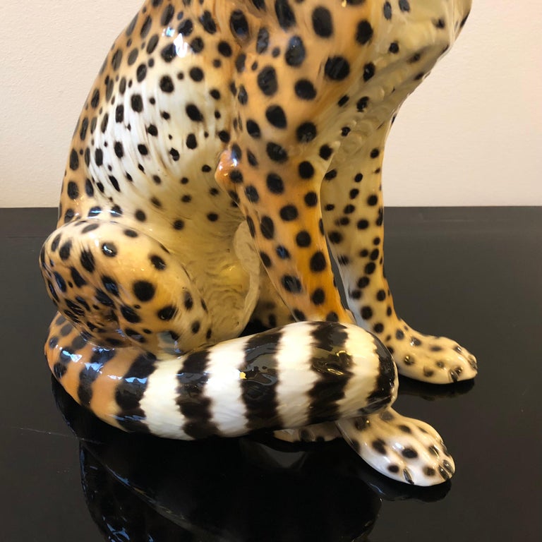 Ronzan MidCentury Modern Italian Ceramic Cheetah, circa 1950 at 1stDibs