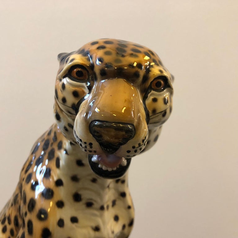 Ronzan Mid-Century Modern Italian Ceramic Cheetah, circa 1950 at
