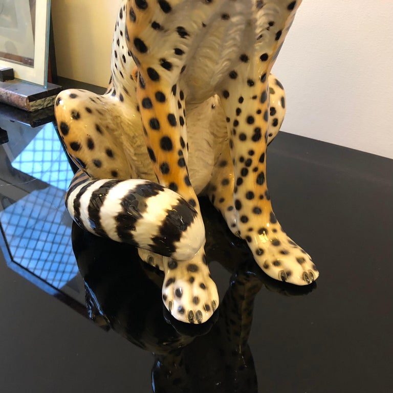 Ronzan MidCentury Modern Italian Ceramic Cheetah, circa 1950 at 1stDibs