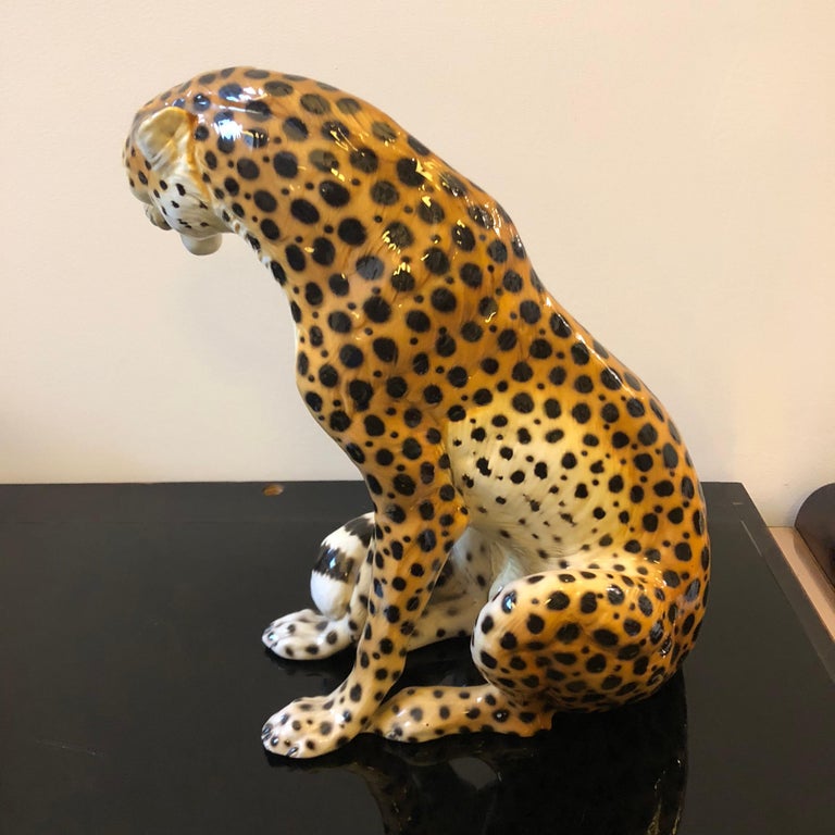 Ronzan MidCentury Modern Italian Ceramic Cheetah, circa 1950 at 1stDibs