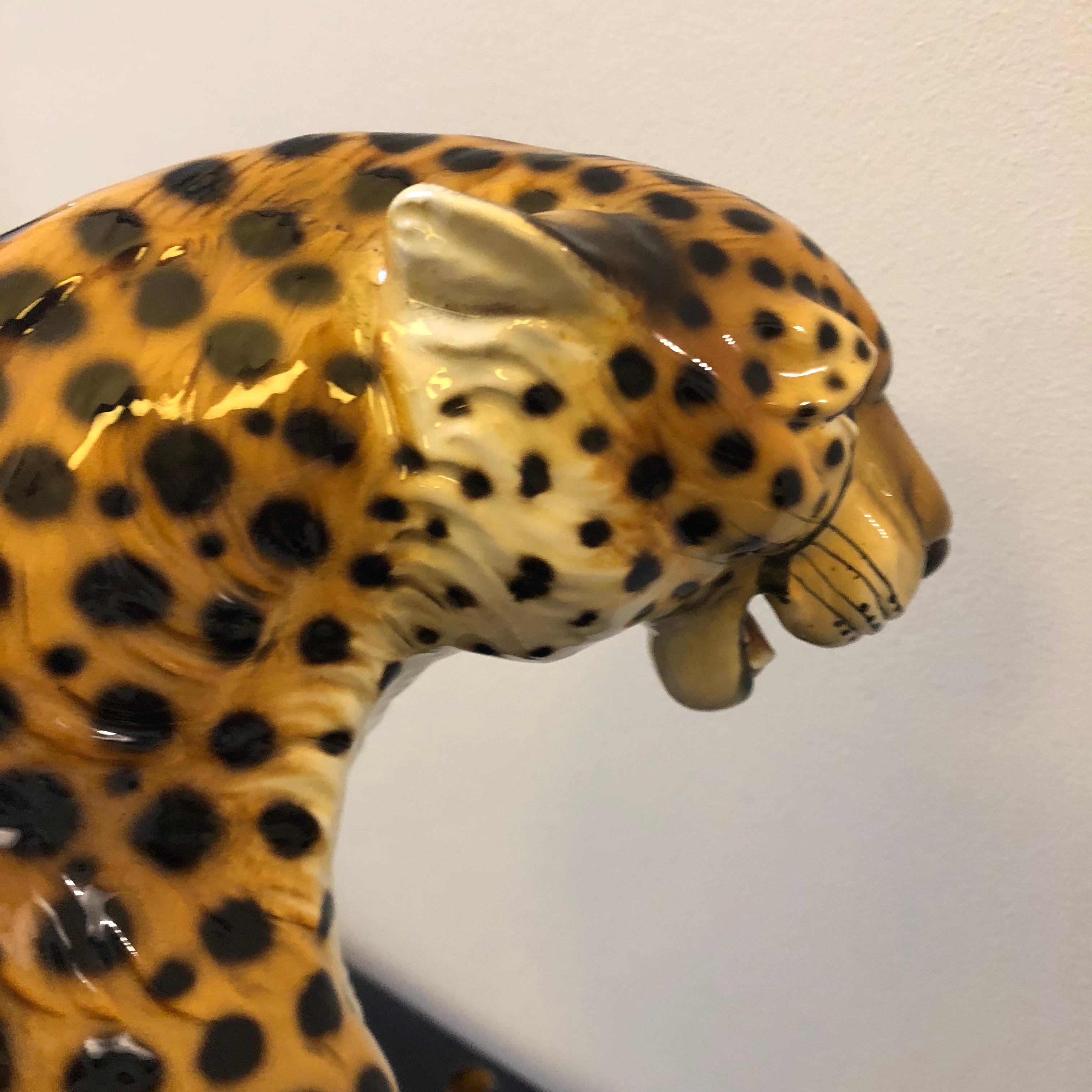 Ronzan Mid-Century Modern Italian Ceramic Cheetah, circa 1950 1