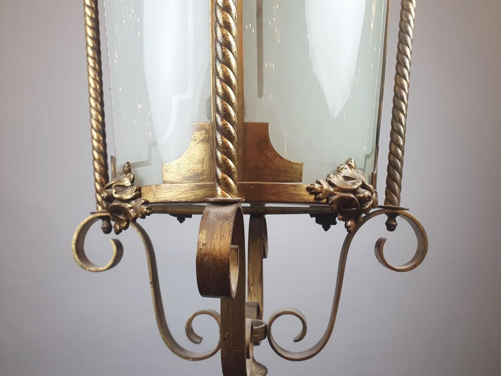 Linterna de salón de bronce y latón, Siglo XIX siglo XIX en venta