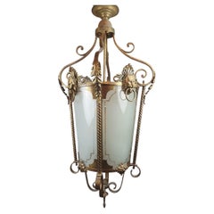 ronze And Brass Hall Lantern, 19th Century