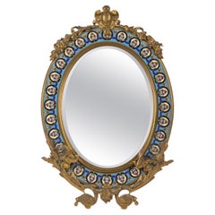 Miroir décoratif en loisonné en ronze et émail