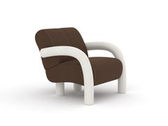 Roo Lounge Armchair, Steelcut Brown/White