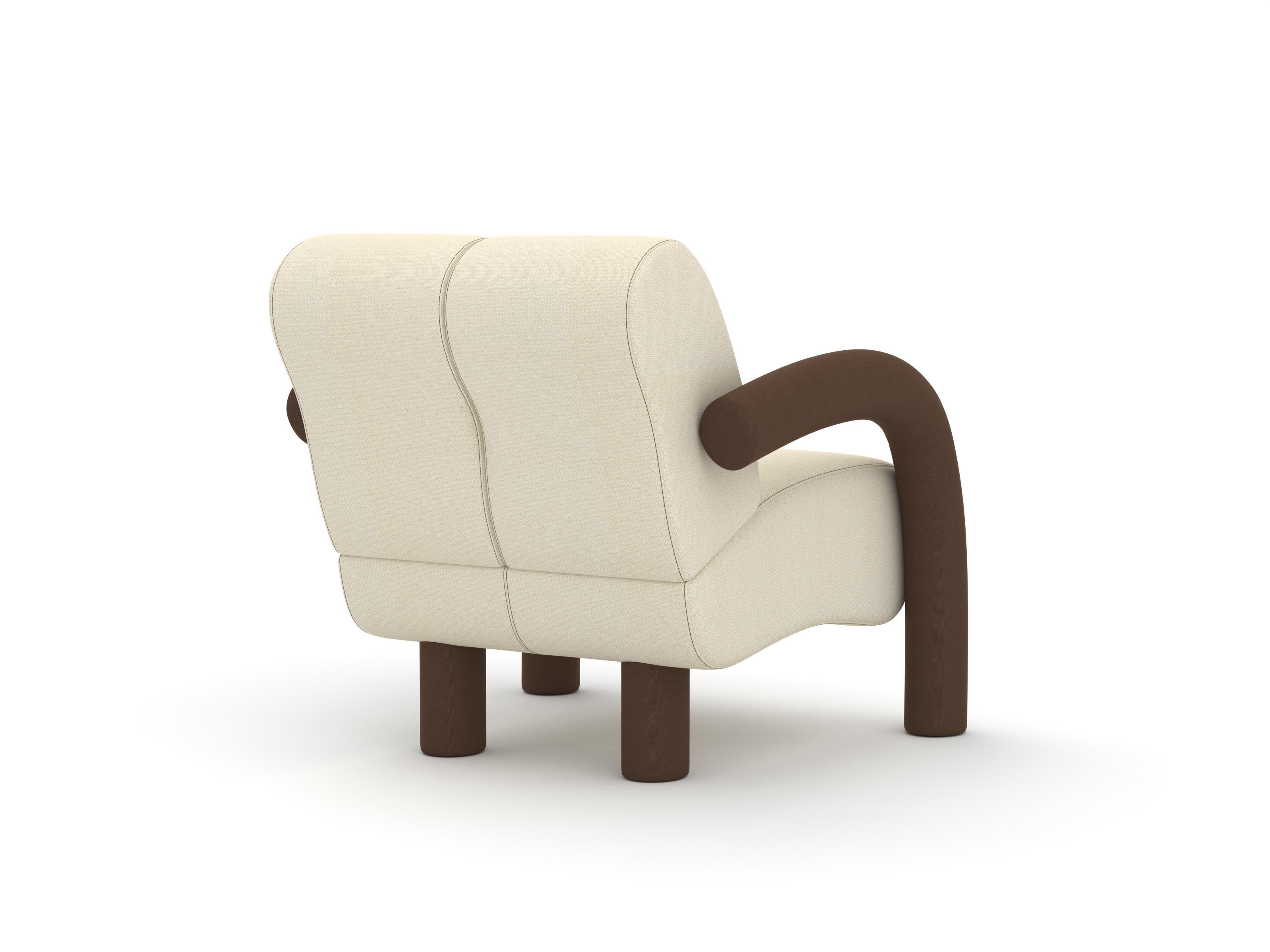 Poltrona Roo Lounge, Steelcut Crema/Marrone In condizioni Nuovo in vendita a Brooklyn, NY