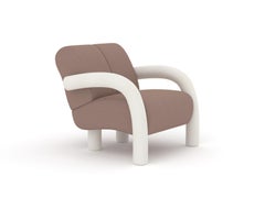 Roo Lounge Armchair, Steelcut Dusty Pink/White