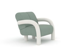 Roo Lounge Armchair, Steelcut Mint/White