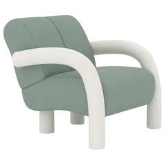 Roo Lounge Armchair, Steelcut Mint/White