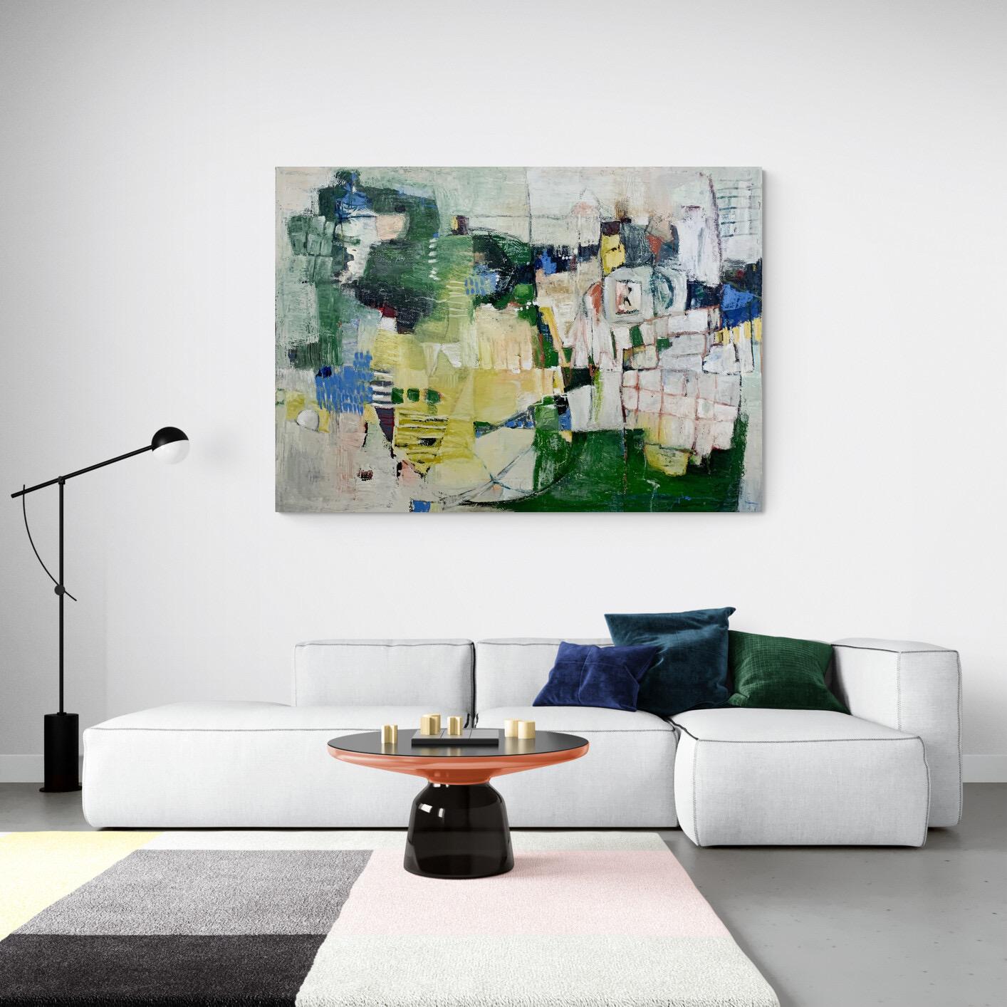 Pintura al óleo abstracta de Roohi Saleem 'La ruta a casa' en venta 1