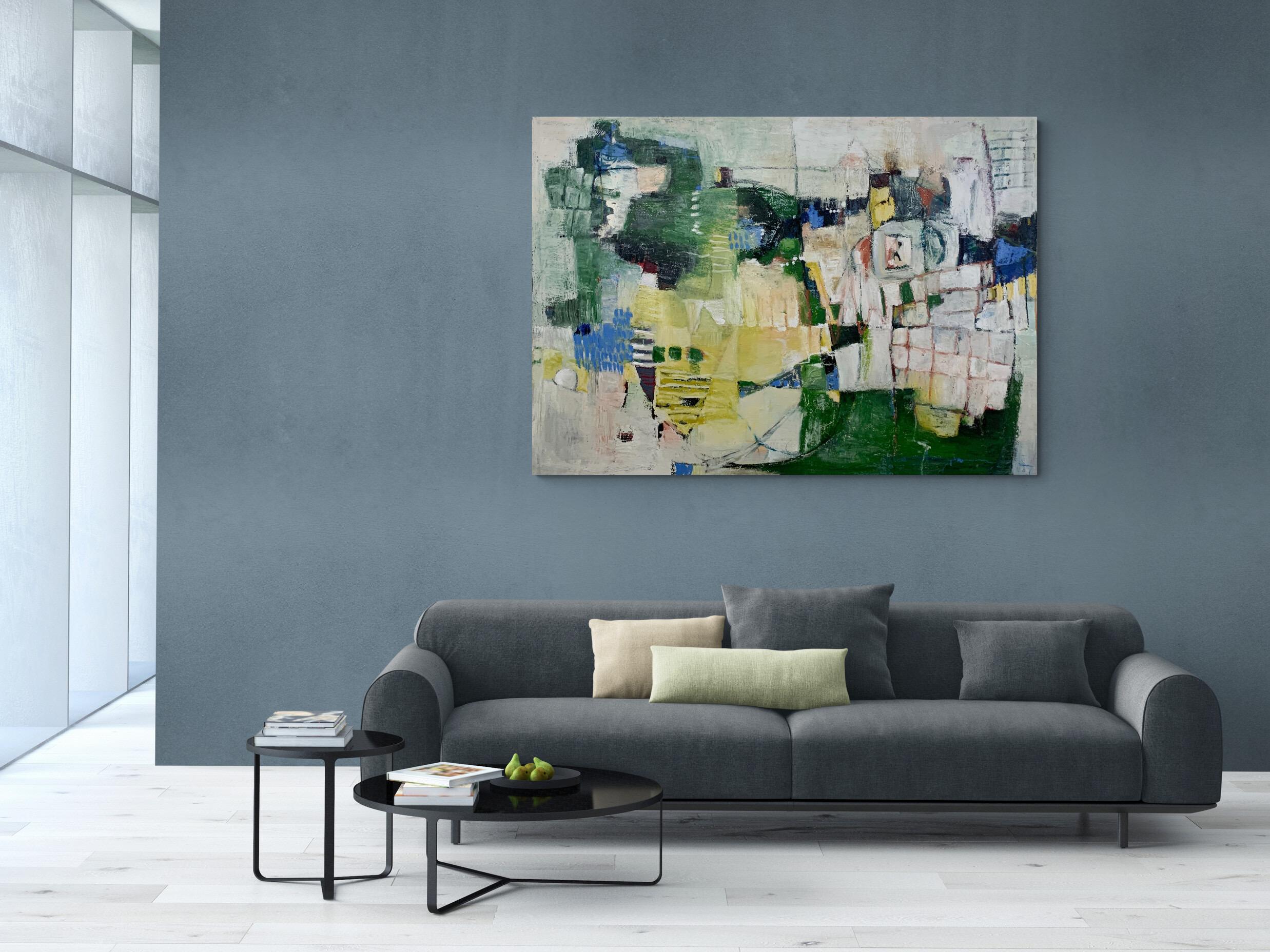 Pintura al óleo abstracta de Roohi Saleem 'La ruta a casa' en venta 2