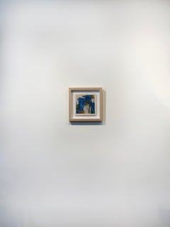 Abstract Oil Paninting by Roohi Saleem 'Palette Frangment: Azure 2'
