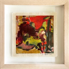 Cuadro al óleo colorido, abstracto y enmarcado: «Vermilion 2»