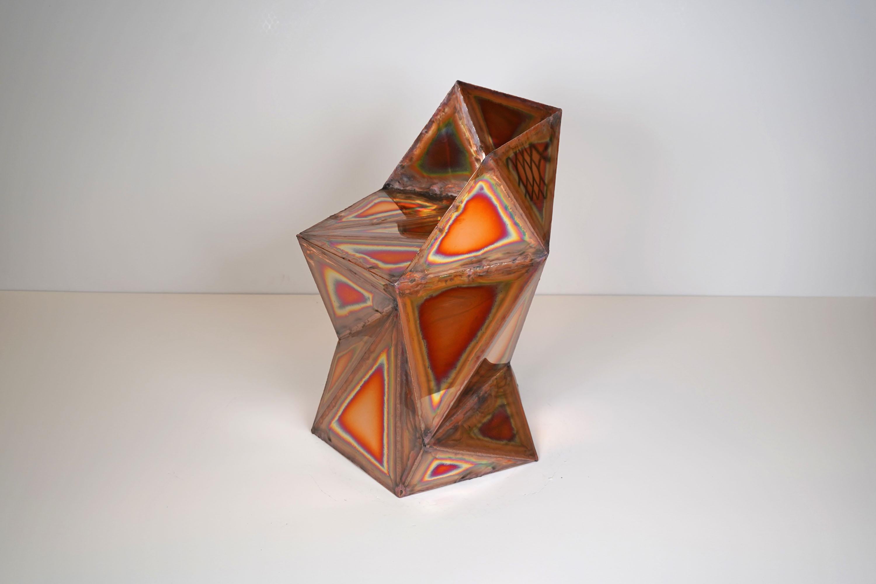 Rook Chair in Welded Mirror-Polished Copper by Julian Mayor For Sale 5