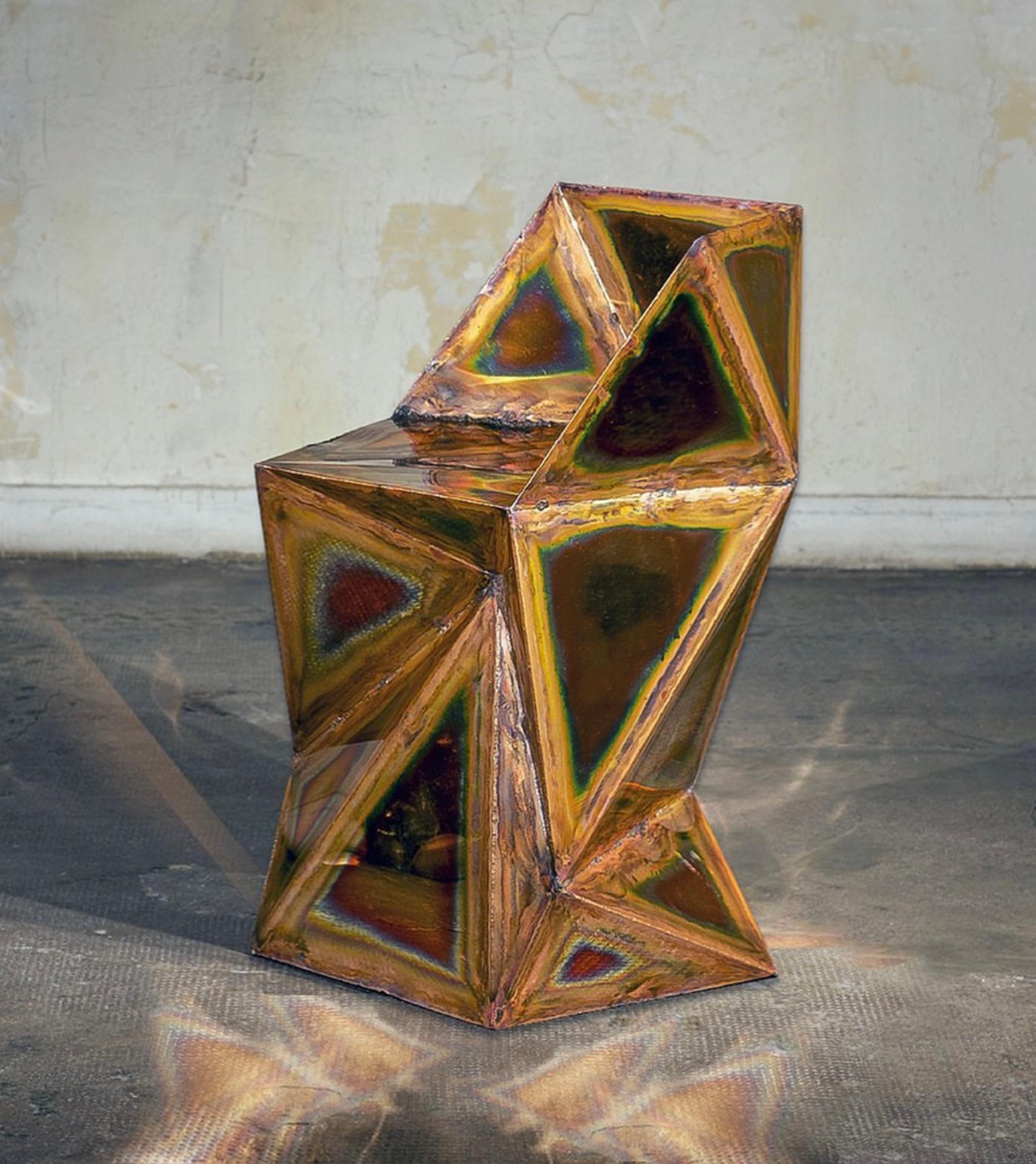 Contemporary Rook Chair in Welded Mirror-Polished Copper by Julian Mayor For Sale