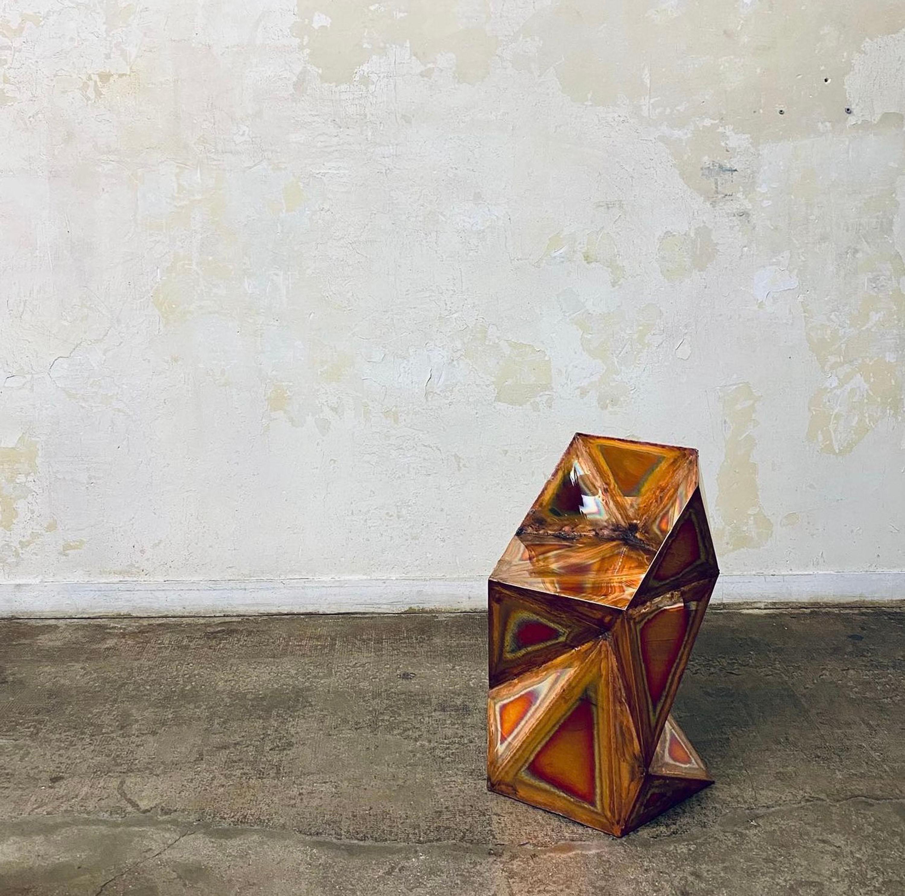 Rook Chair in Welded Mirror-Polished Copper by Julian Mayor For Sale 1