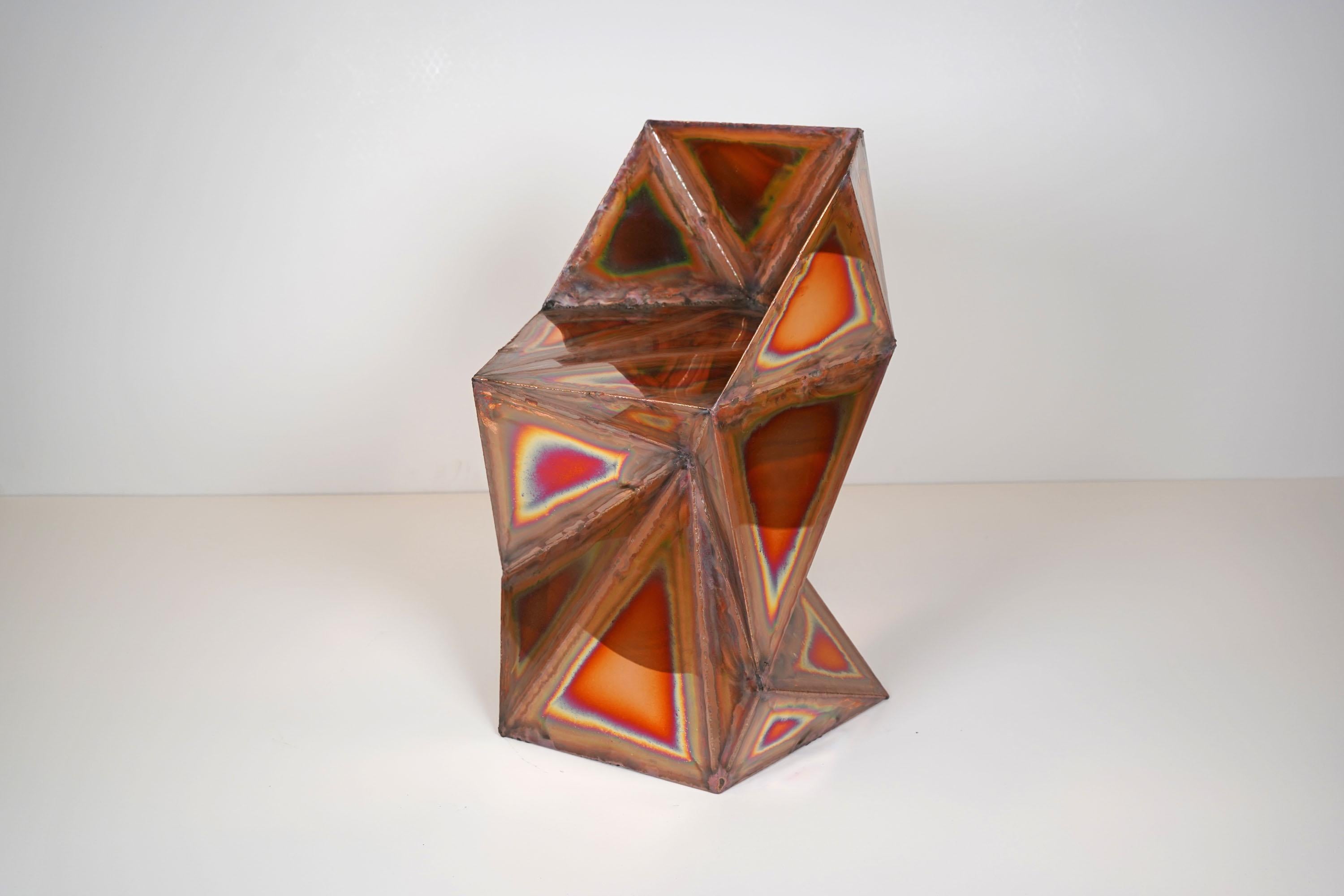 Rook Chair in Welded Mirror-Polished Copper by Julian Mayor For Sale 2