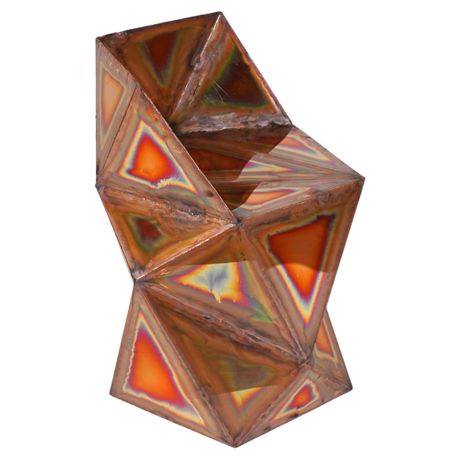 Rook Chair in Welded Mirror-Polished Copper by Julian Mayor For Sale