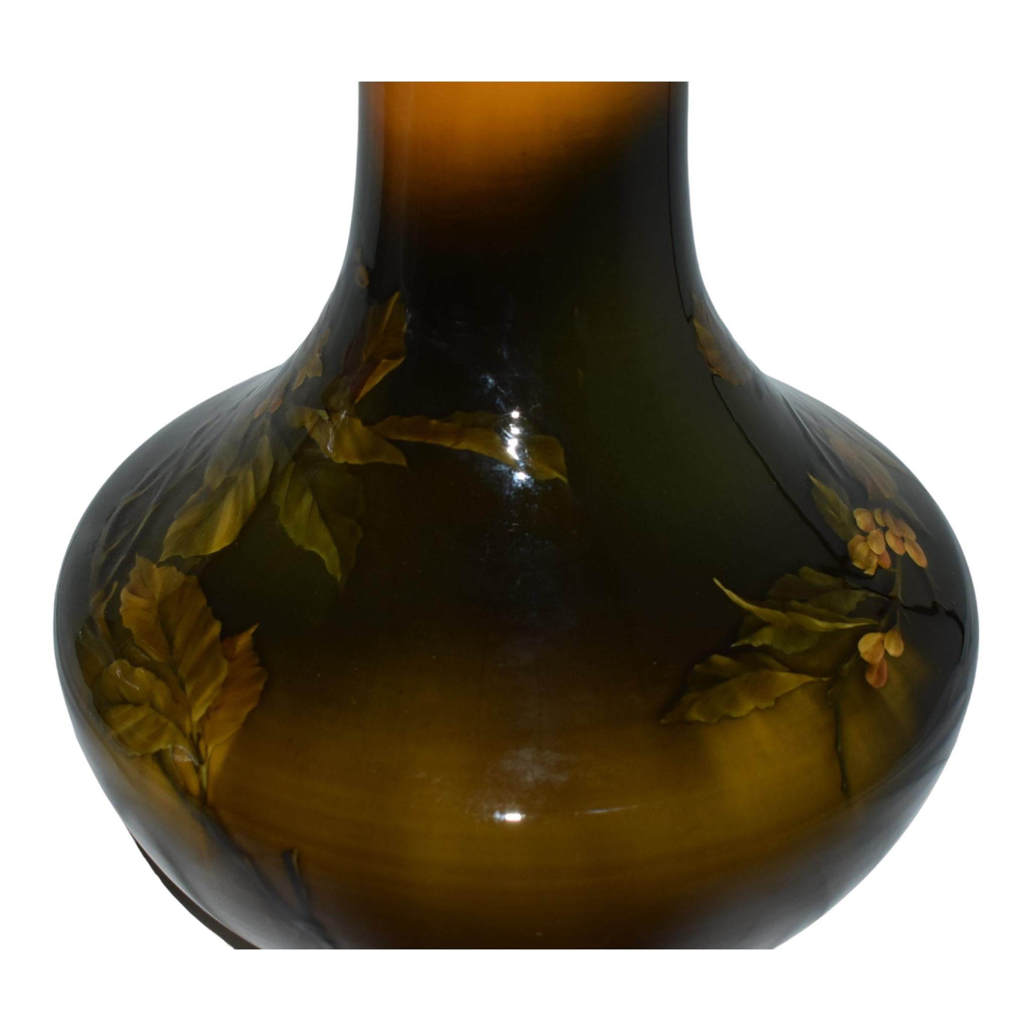 Rookwood 1889 Vintage Art Pottery Hand Painted Ceramic Floor Vase 463A Valentien For Sale 1