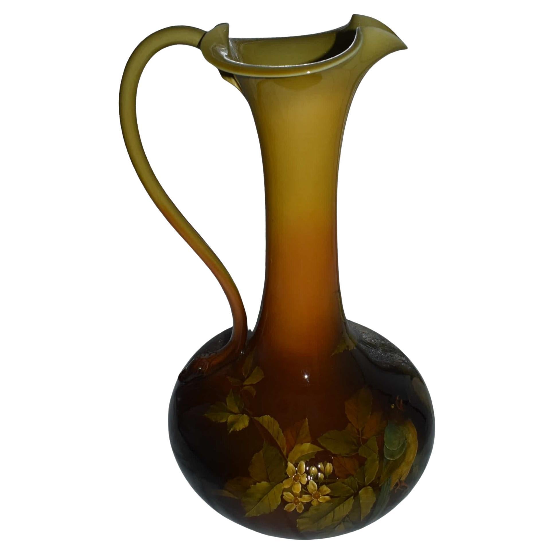 Rookwood 1890 Kunst Töpferei Standard Glasur Vogel Floral 21" Keramik Ewer 537A Daly im Angebot