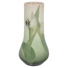 Rookwood 1908 Vintage Art Pottery Iris Glaze Pink Tulip Vase 1278F 'Lindeman'