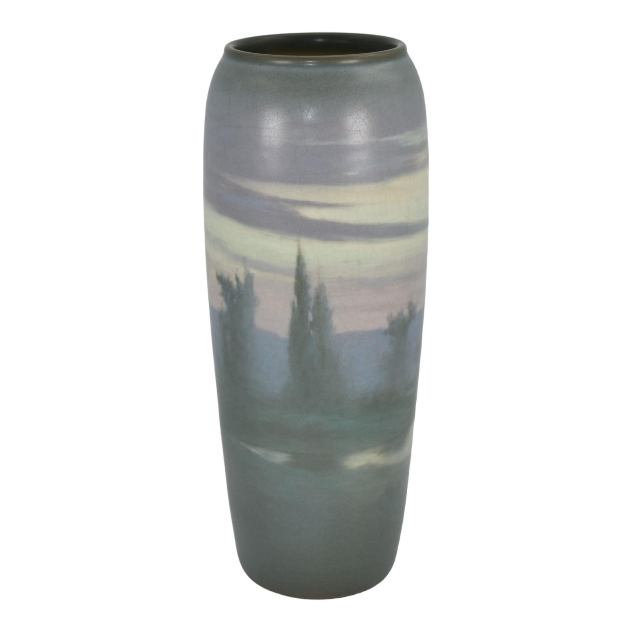 Rookwood 1911 Arts and Crafts Pottery Scenic Vellum Vase 951 Rothenbusch im Zustand „Gut“ im Angebot in East Peoria, IL