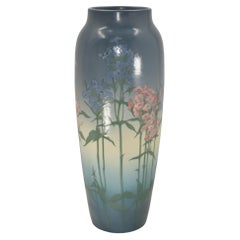 Rookwood 1920 Vintage Art Pottery Blue Vellum Ceramic Floor Vase 907A (Epply)