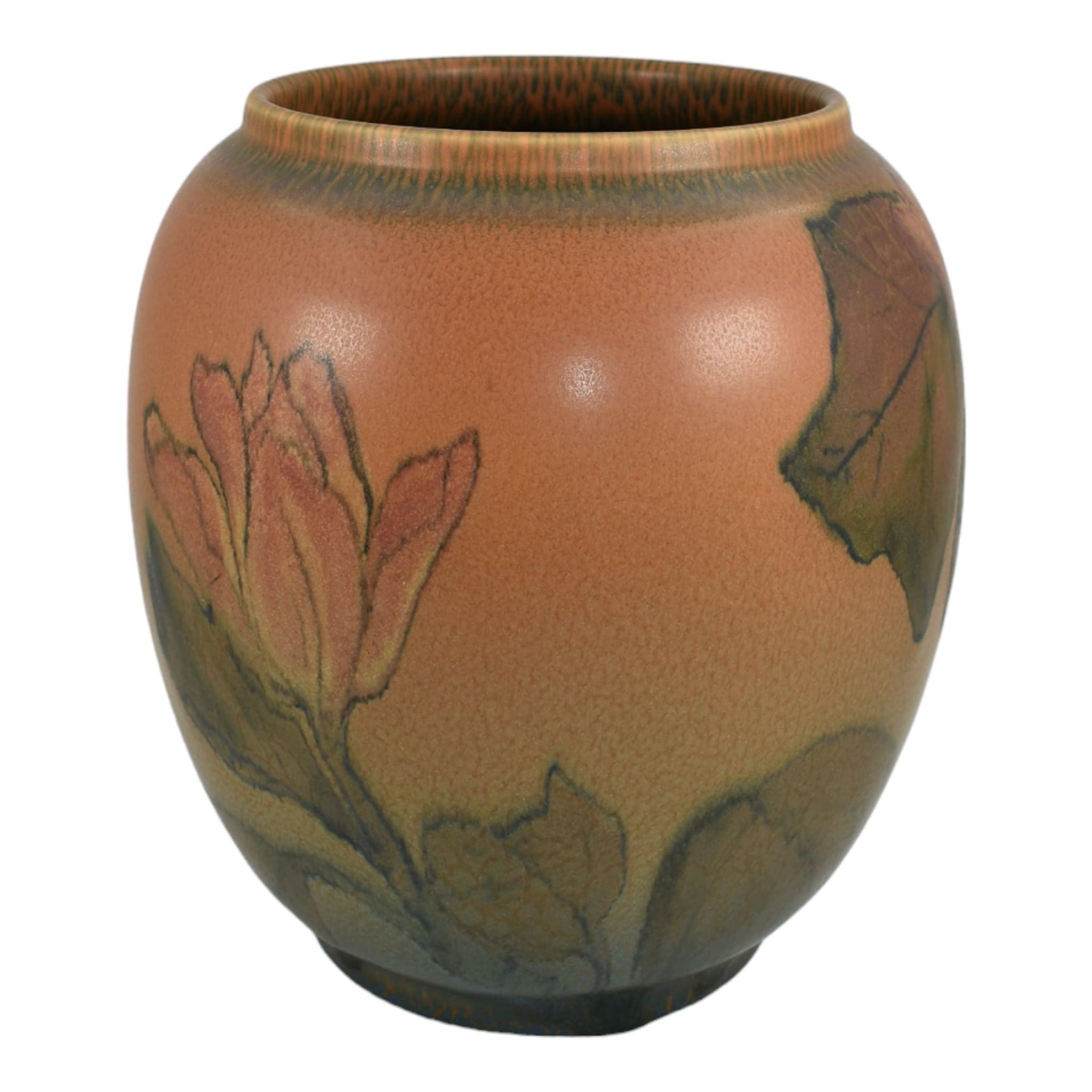 Arts and Crafts Rookwood 1924 Vintage Art Pottery Orange Vellum Ceramic Vase 2245 (Lincoln) For Sale