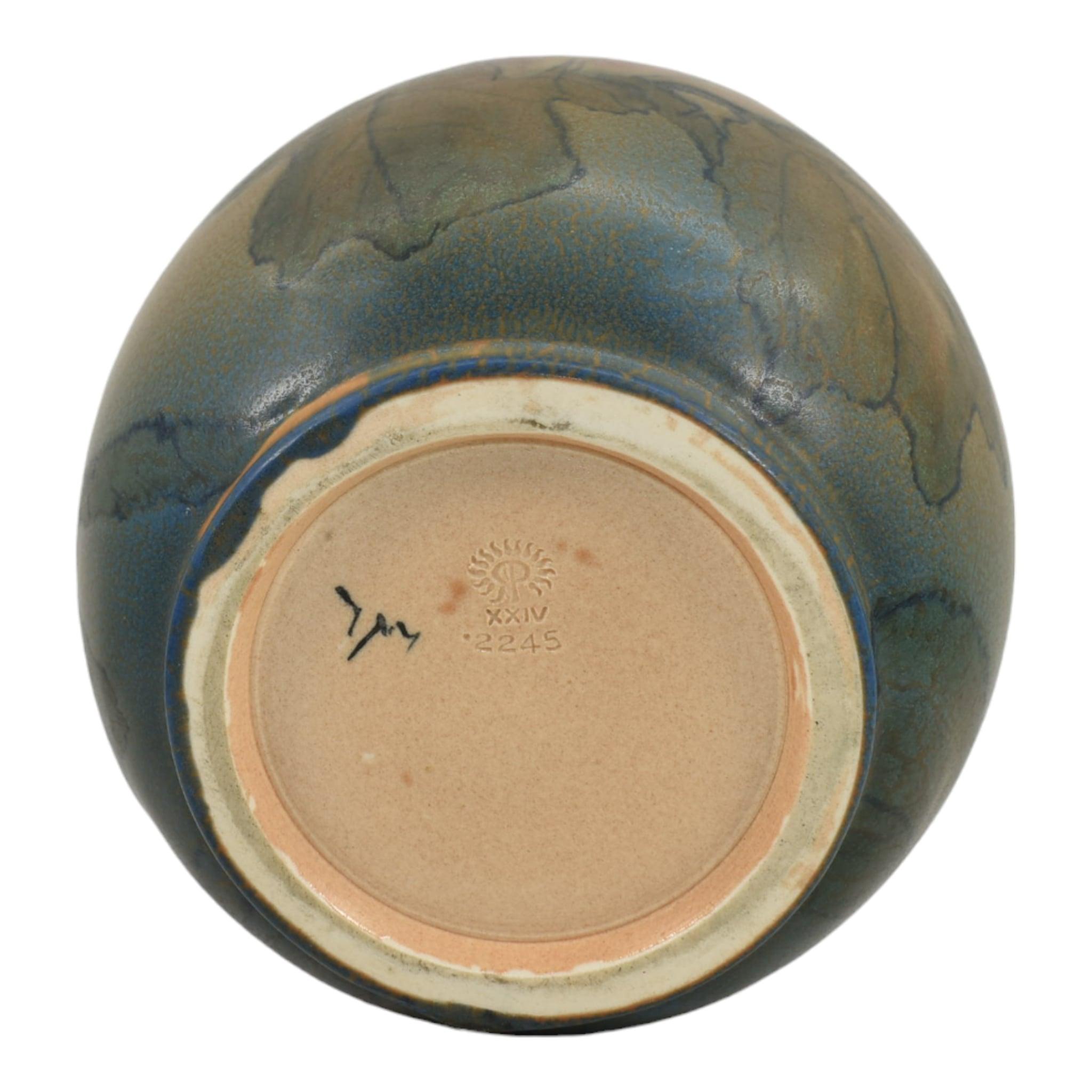 Argile Rookwood 1924 Vintage Art Pottery Vase en céramique Orange Vellum 2245 (Lincoln) en vente