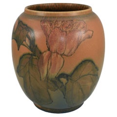 Rookwood 1924 Vintage Art Pottery Vase en céramique Orange Vellum 2245 (Lincoln)