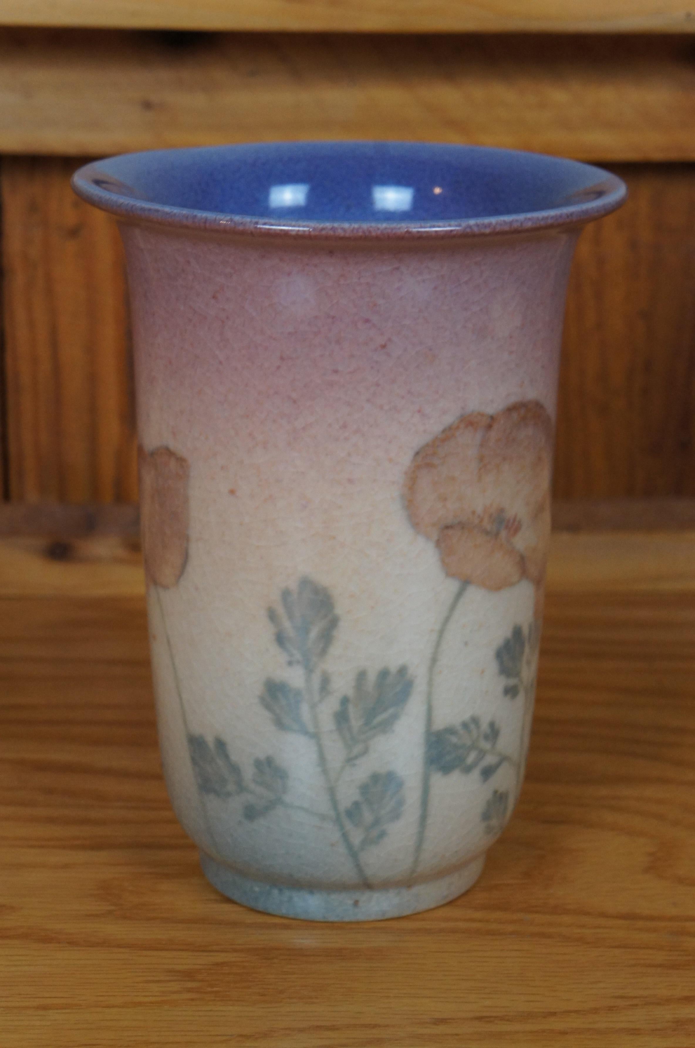Américain Rookwood 1944 XLIV Kataro Shirayamadani Vellum Poppy Bud Vase 7