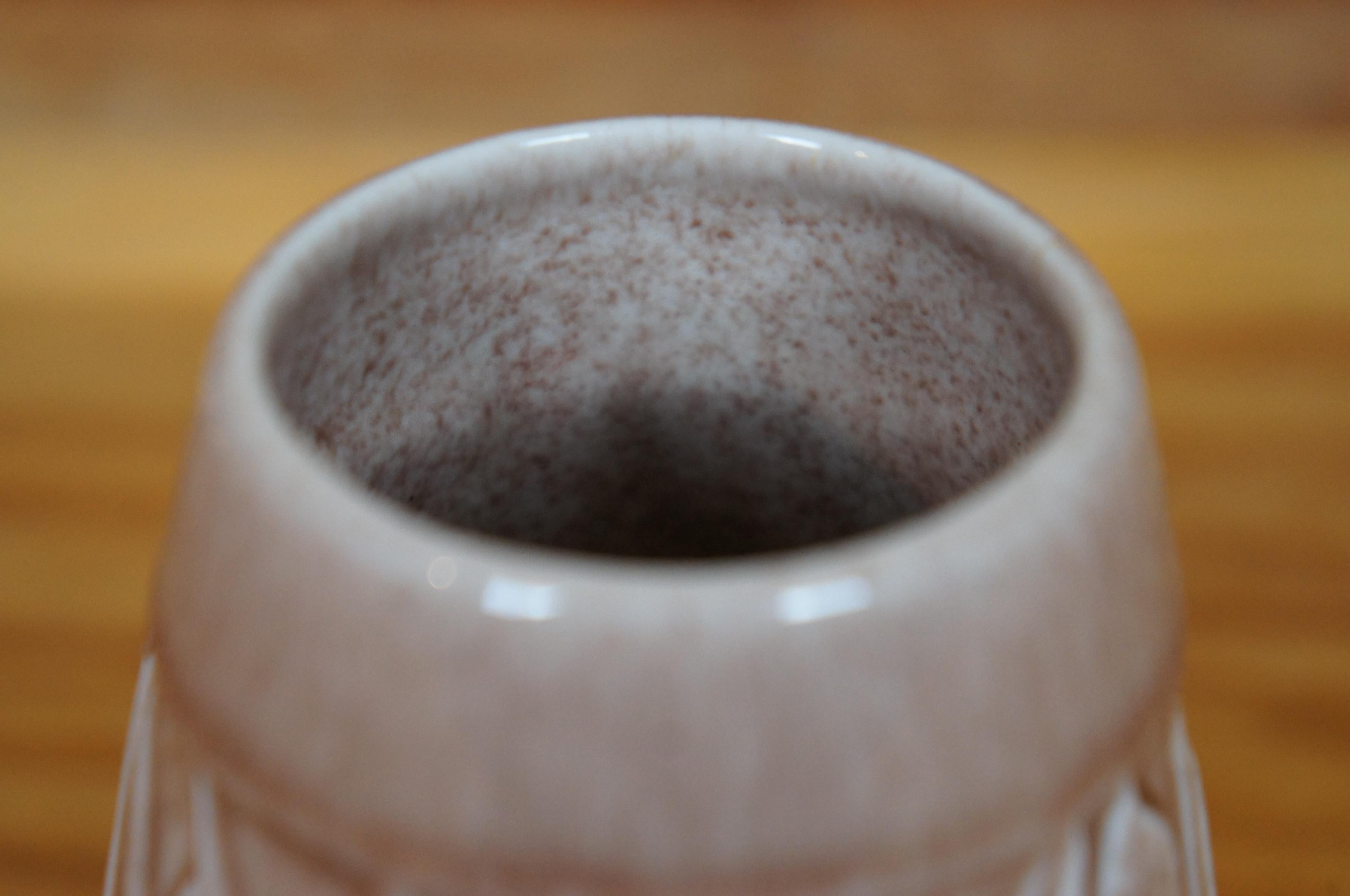 Rookwood 1949 XLIX 2592 Cattail Flower Vaso a bocciolo con smaltatura marrone 5