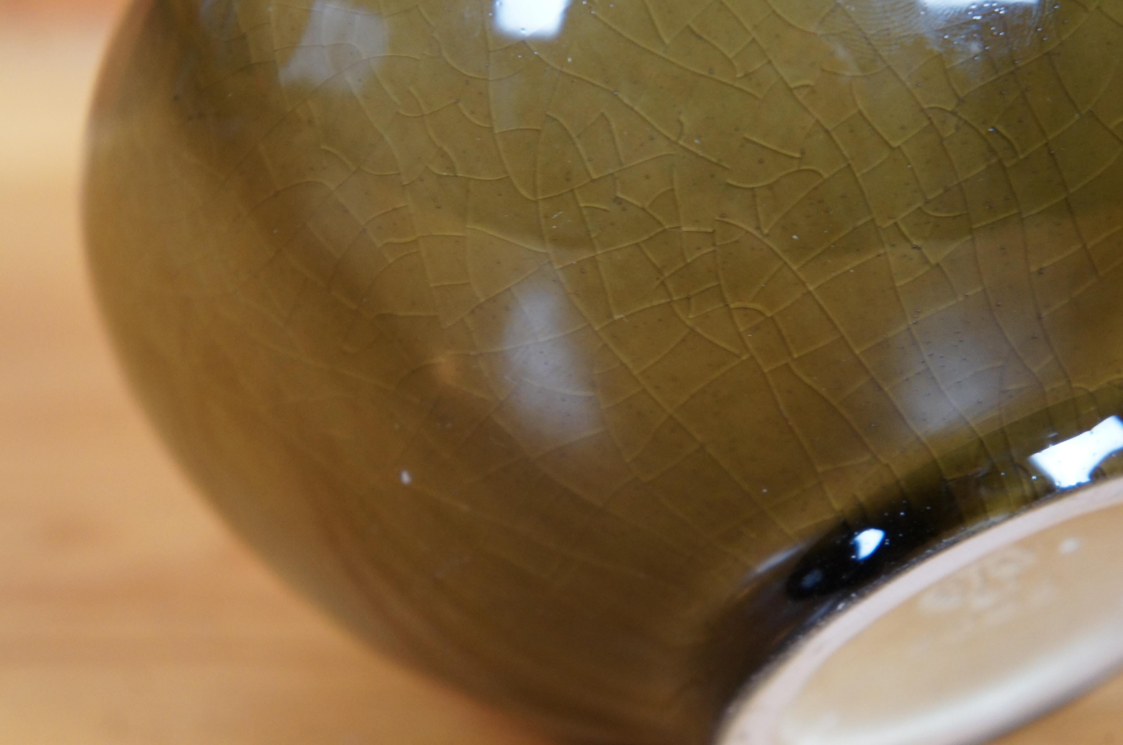Terracotta Rookwood 1951 LI 7062 Vaso a bocciolo bulboso con smaltatura verde e marrone, 5