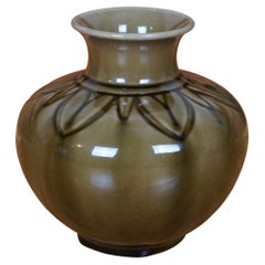 Rookwood 1951 LI 7062 Grün-Braun-Glasur Zwiebelknospe Vase 5"