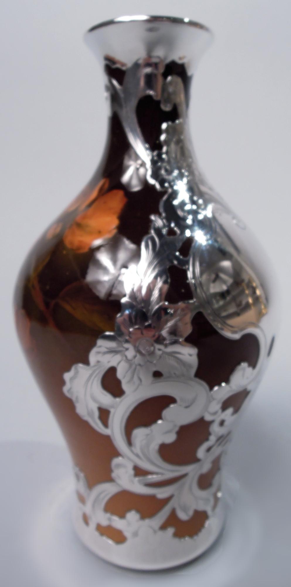 Art nouveau Vase à incrustation d'argent Rookwood American Art Nouveau Craftsman, 1896 en vente