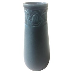 Rookwood American Art Pottery Aerial Blue Bellflower Design Bud Vase c1928