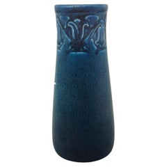 Antique Rookwood American Art Pottery Aerial Blue Bellflower Design Bud Vase c1928